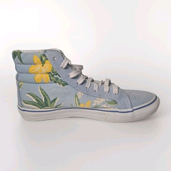 Vans Off The Wall Van Doren Light Blue Floral High Tops Size M6.5 / W8 - Picture 10 of 13
